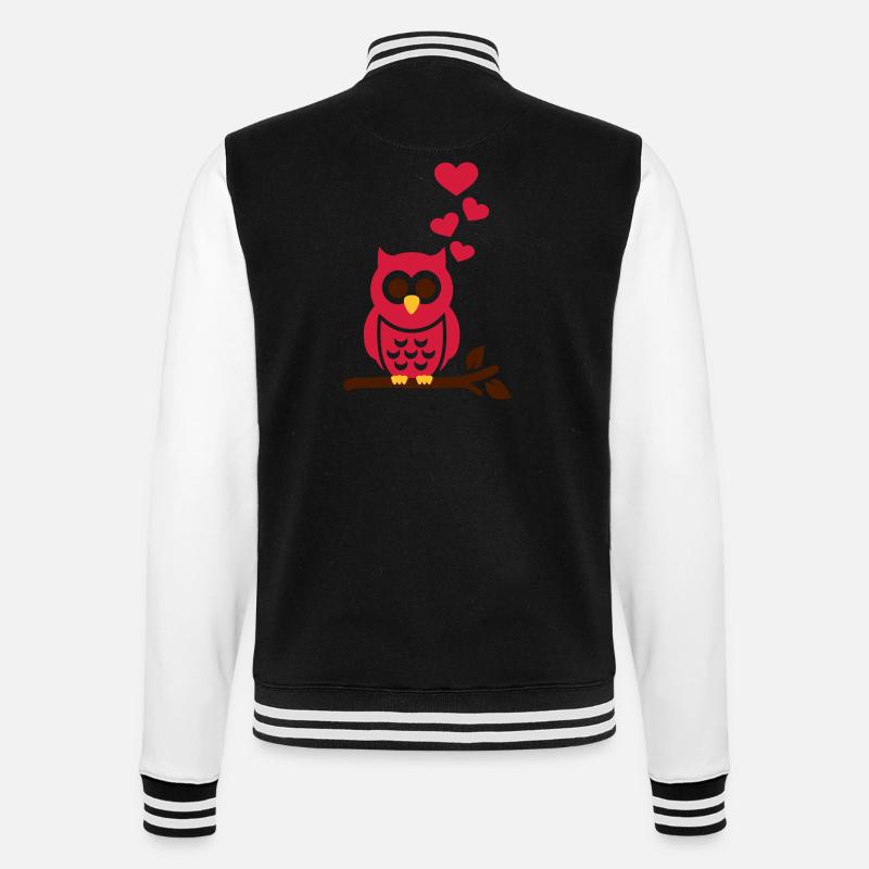 Eule - College-Sweatjacke - Schwarz/Weiß