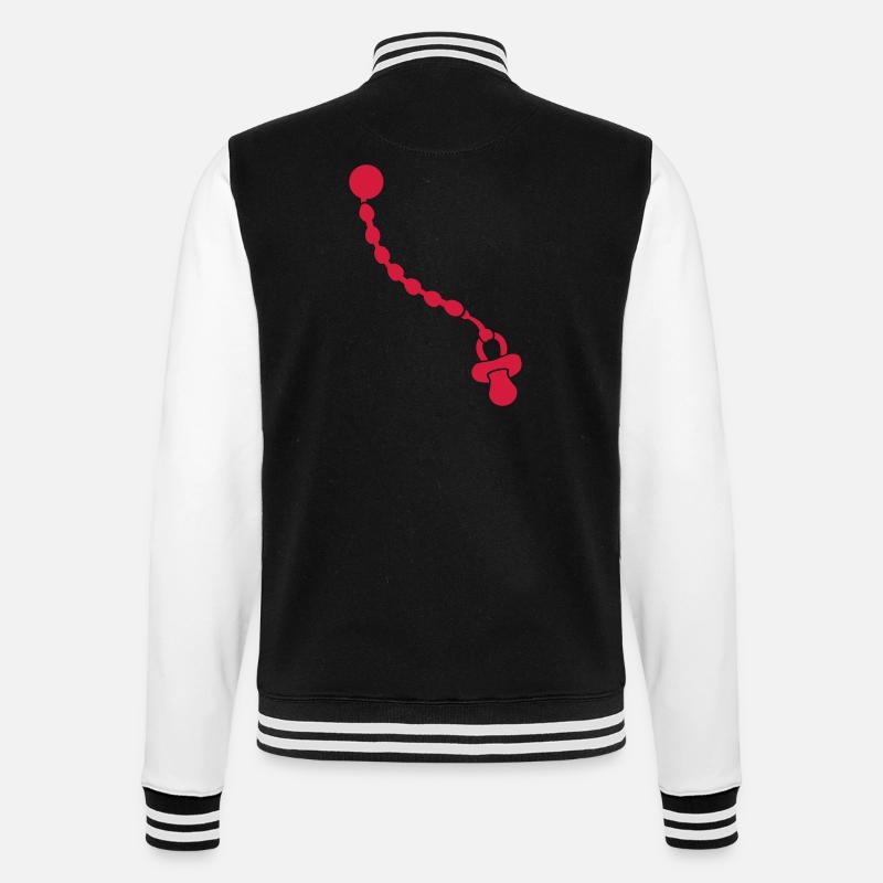 Schnuller - College-Sweatjacke - Schwarz/Weiß