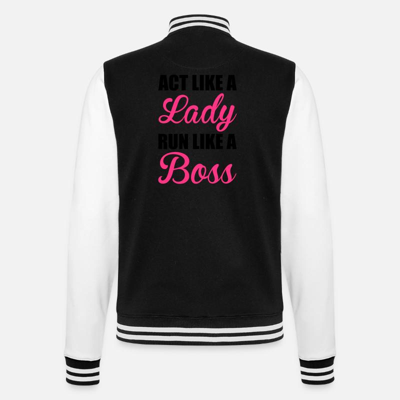 Run - College-Sweatjacke - Schwarz/Weiß