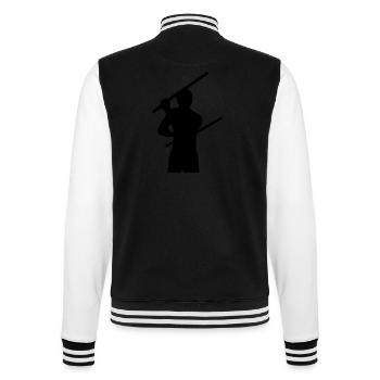 Stickfighter Silhouette - College-Sweatjacke - Schwarz/Weiß - Hinten - Marisol (170cm)