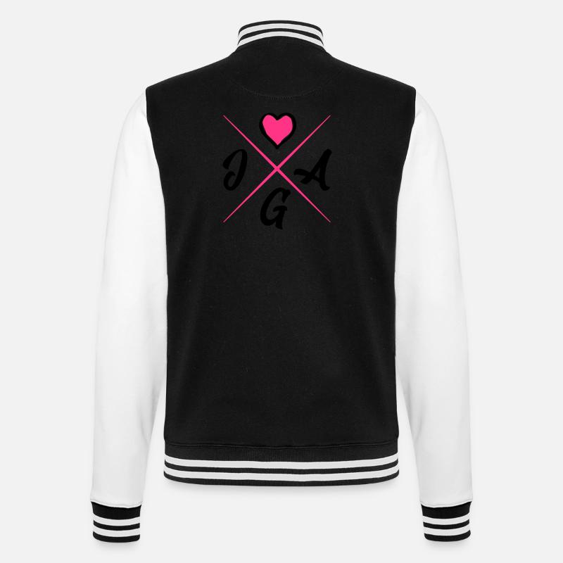 jga design herz - College-Sweatjacke - Schwarz/Weiß