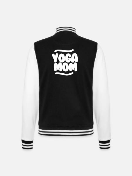 Yoga Mom - Yoga Mutter - Muttertag - College-Sweatjacke - Schwarz/Weiß