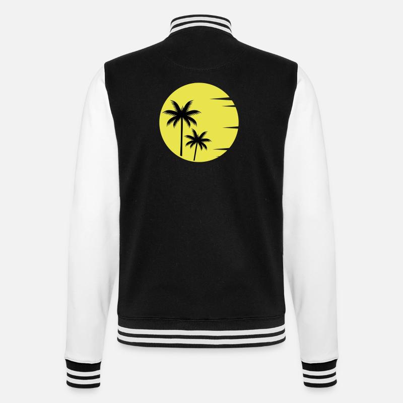 Palmiers coucher de soleil - Veste Teddy - noir/blanc
