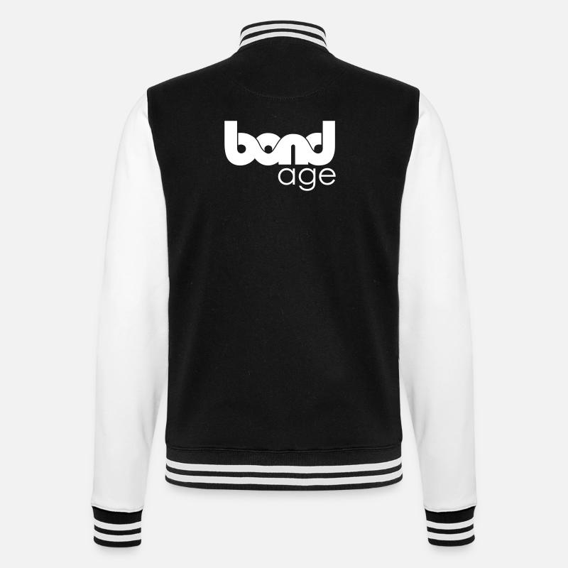 008 bondage - College-Sweatjacke - Schwarz/Weiß