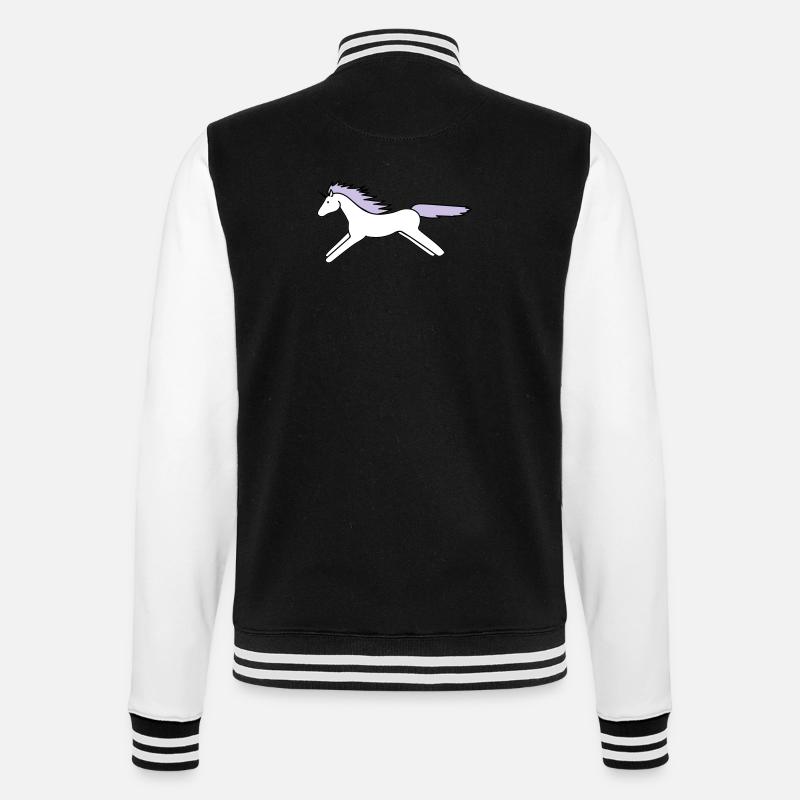 Einhorn - College-Sweatjacke - Schwarz/Weiß