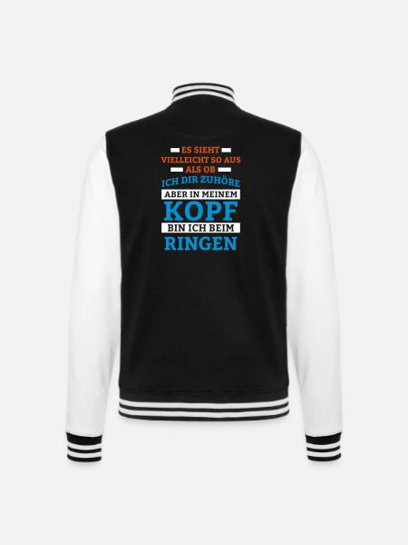 Ringen Sportart - College-Sweatjacke - Schwarz/Weiß