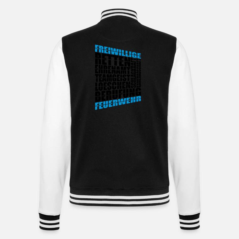 Feuerwehr - College-Sweatjacke - Schwarz/Weiß