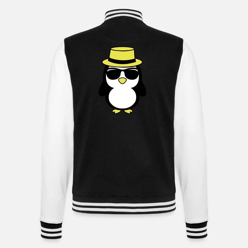 cool_pinguin_02 - College Sweat Jacket - black/white