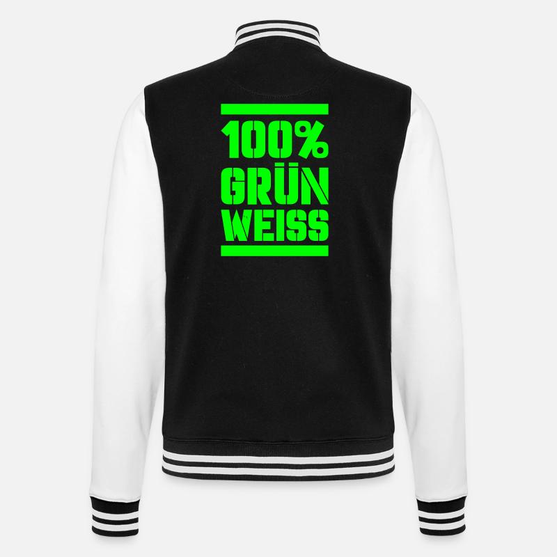 100 vert blanc - Veste Teddy - noir/blanc