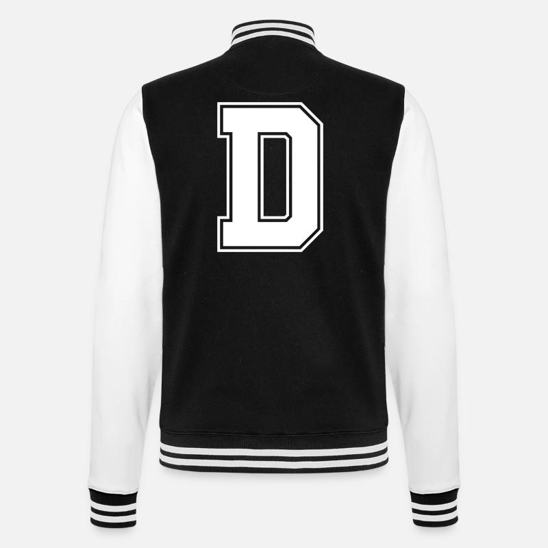 Lettre D - Veste Teddy - noir/blanc