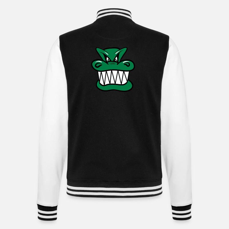 Drache böse witzig Cool Comic - College-Sweatjacke - Schwarz/Weiß
