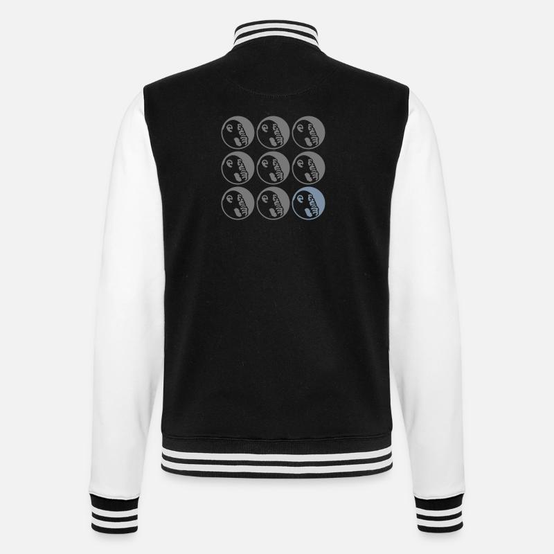 Denkeraffe Pattern - College Sweat Jacket - black/white