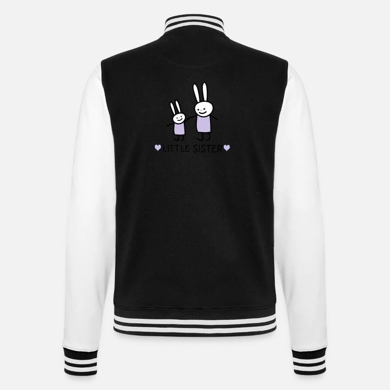 little Sster /rabbits) - College Sweat Jacket - black/white