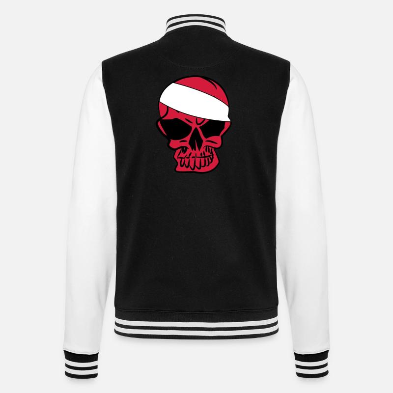Anarcho Skull Anarchy anarchy - College Sweat Jacket - black/white