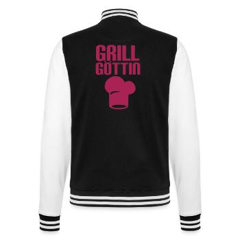 Grill Göttin - Grillen - College-Sweatjacke - Schwarz/Weiß - Hinten - Marisol (170cm)