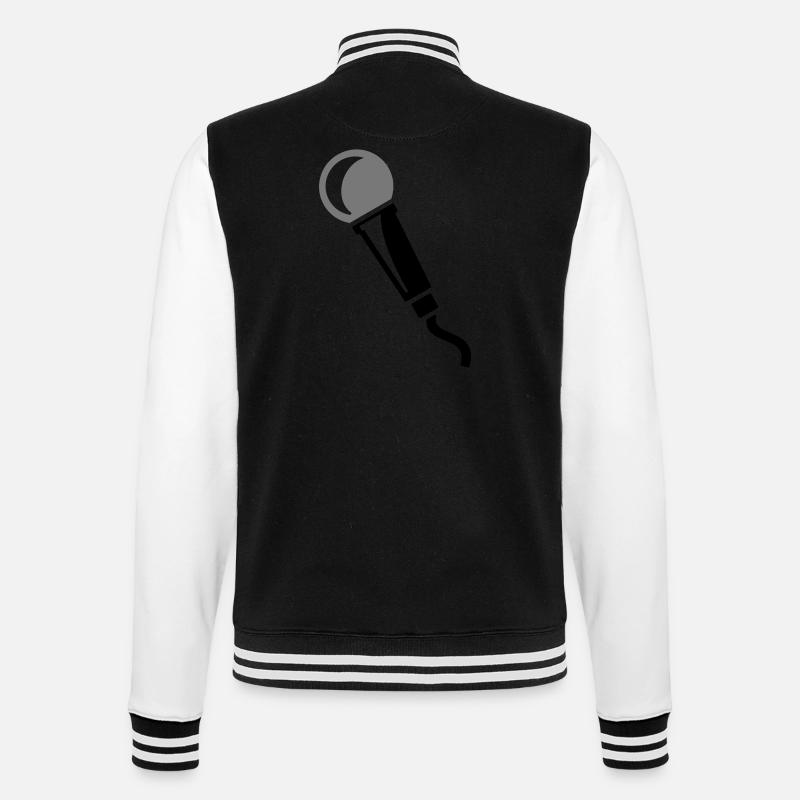 microphone - Veste Teddy - noir/blanc