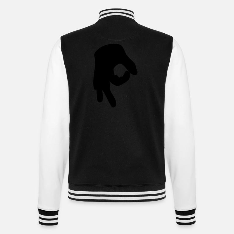 Reingelegt (Handzeichen) - College-Sweatjacke - Schwarz/Weiß