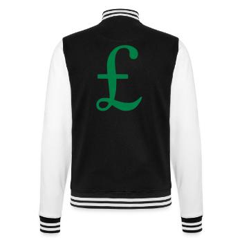 Britische Pfund Geld - College-Sweatjacke - Schwarz/Weiß - Hinten - Marisol (170cm)