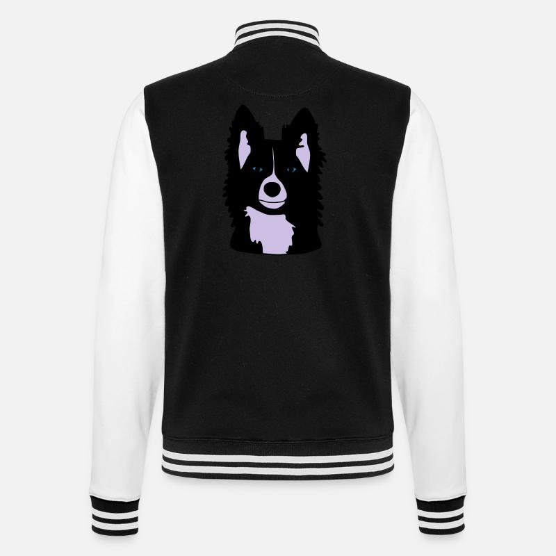 Velvet Kopfbild Vektor - College-Sweatjacke - Schwarz/Weiß