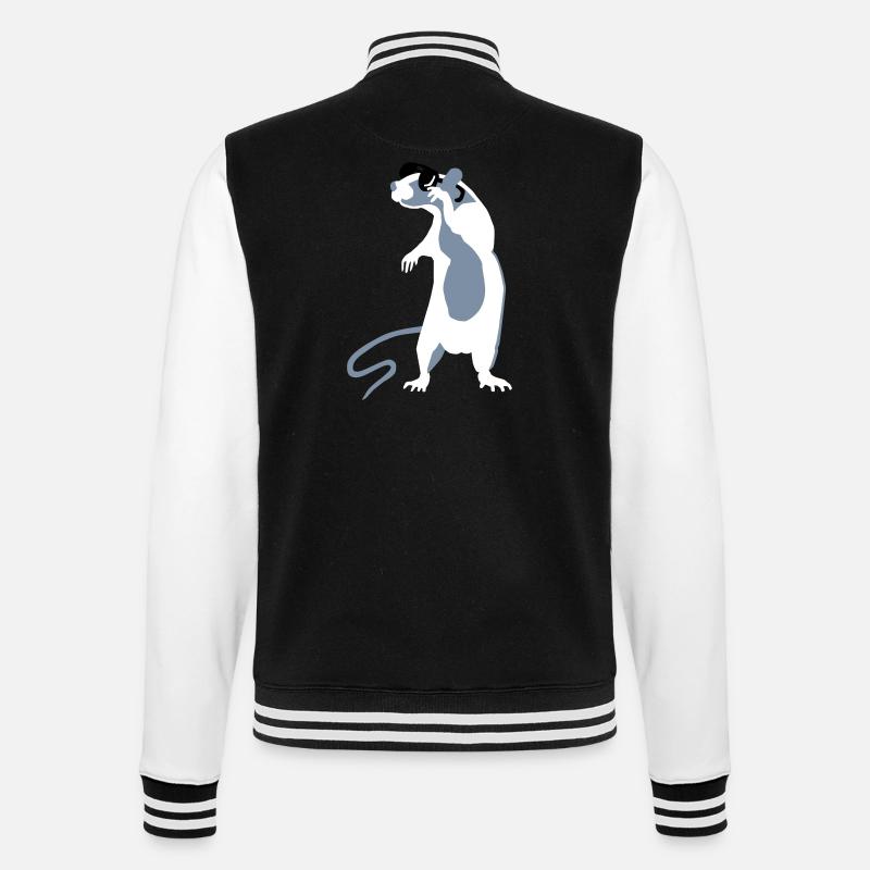Rat with sunglasses - College Sweat Jacket - black/white