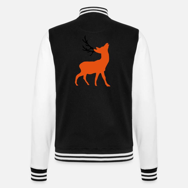 hirsch - College-Sweatjacke - Schwarz/Weiß