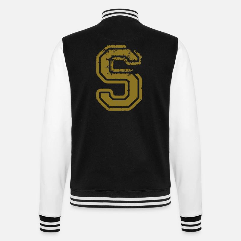 S - College-Sweatjacke - Schwarz/Weiß