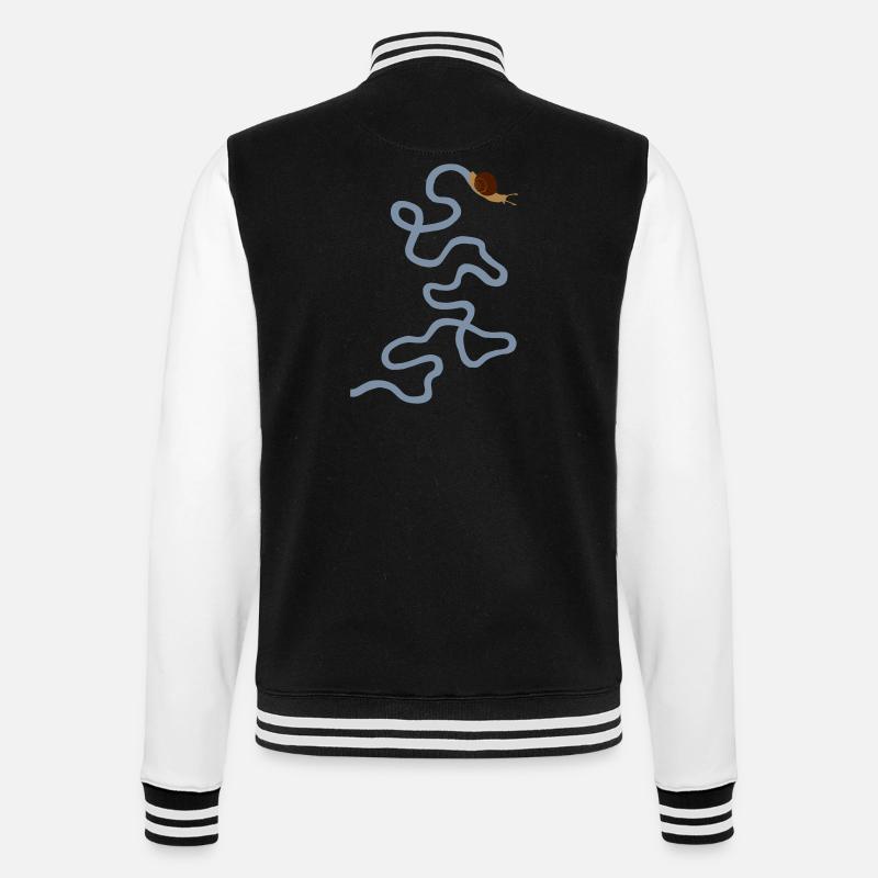 Schnecke mit Schleim - College-Sweatjacke - Schwarz/Weiß