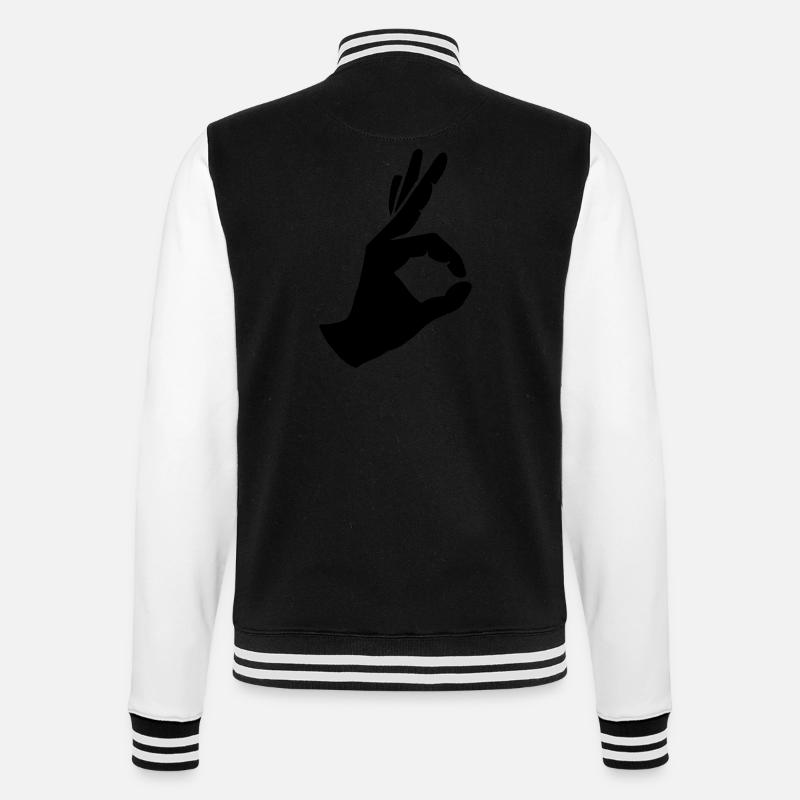 Finger - College Sweat Jacket - black/white