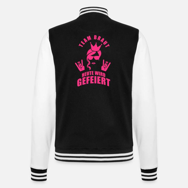Team Braut - Heute wird gefeiert - College-Sweatjacke - Schwarz/Weiß