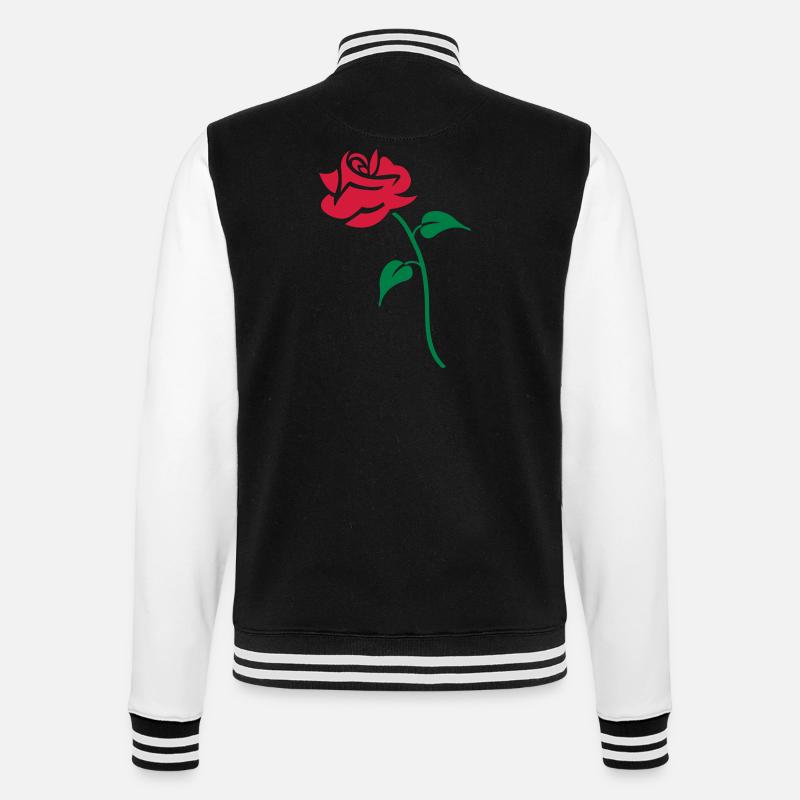 rose - College-Sweatjacke - Schwarz/Weiß