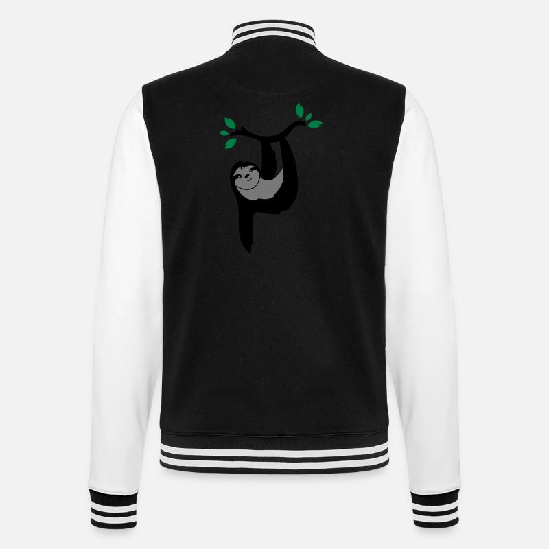 faultier_02 - College-Sweatjacke - Schwarz/Weiß