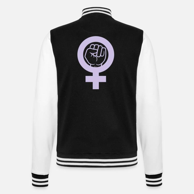 Rebellion Faust Feminist Symbol - College Sweat Jacket - black/white