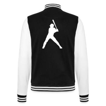 Baseball Batter Player Sports Gift - College Sweat Jacket - black/white - Back - Marisol (170cm)