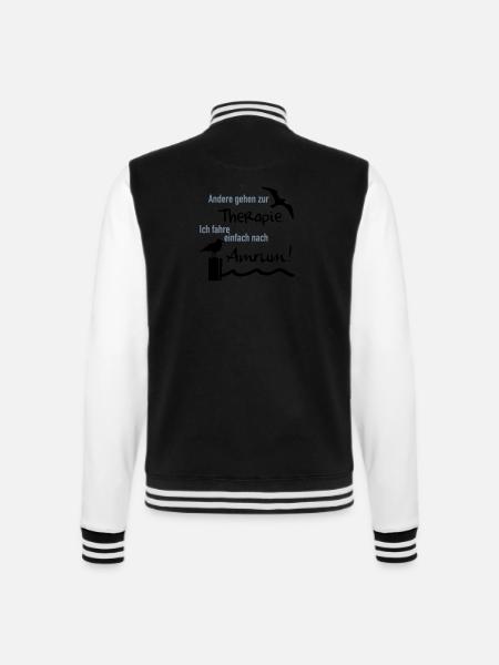 Therapie Amrum - College-Sweatjacke - Schwarz/Weiß