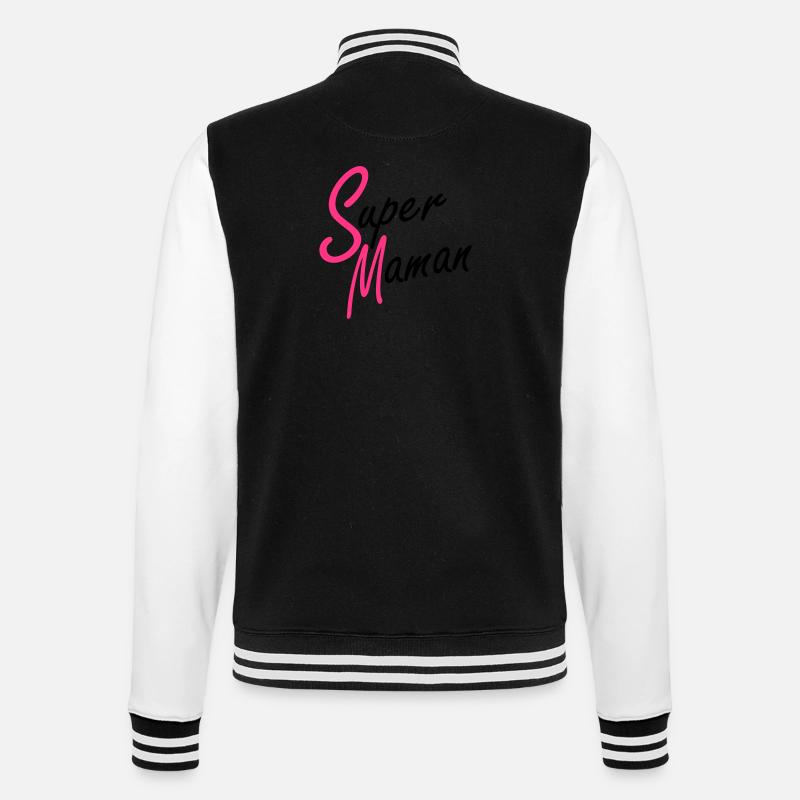 Super Maman - College-Sweatjacke - Schwarz/Weiß