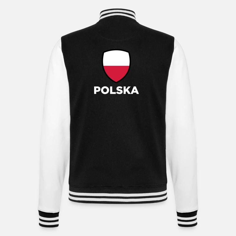 Drapeau national de Pologne - Veste Teddy - noir/blanc