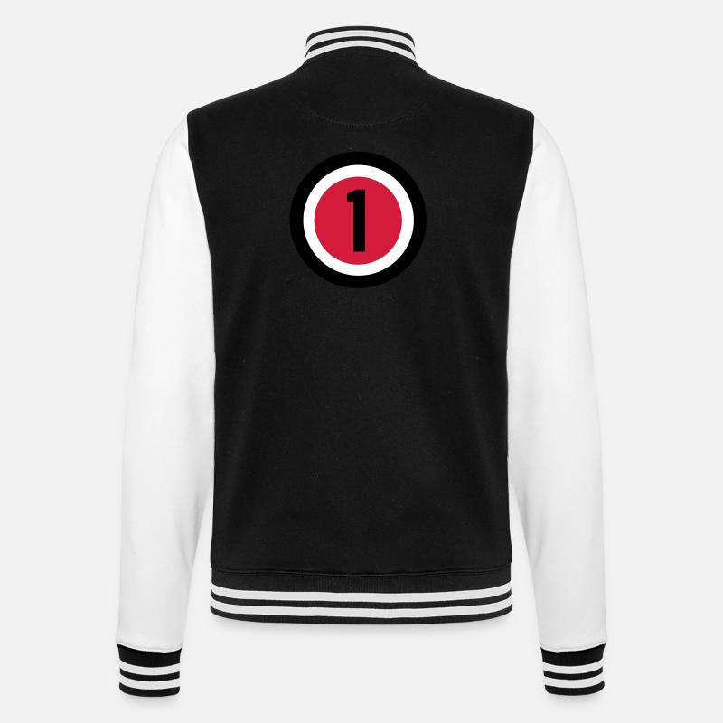 01_vec_3de - College-Sweatjacke - Schwarz/Weiß