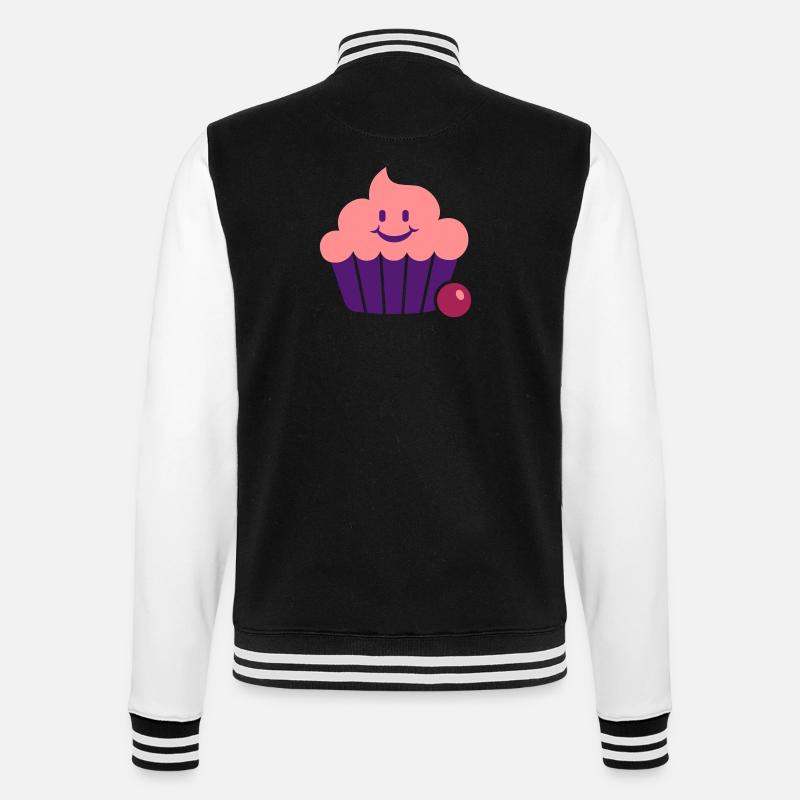 happy cupcake / Fröhlicher Muffin (3c) - College Sweat Jacket - black/white