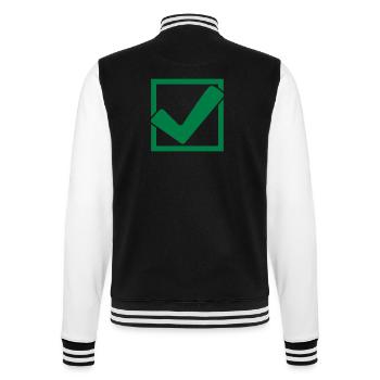 Rectangular hook logo - College Sweat Jacket - black/white - Back - Marisol (170cm)