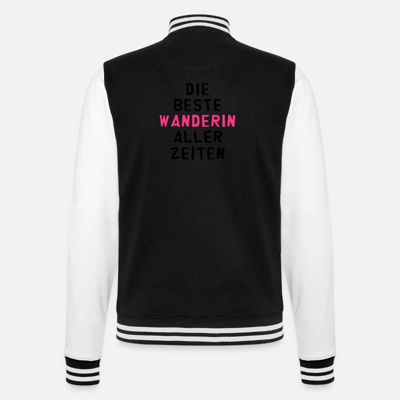 Wanderer / Wanderin / Wandern / Treck / Steigen - College-Sweatjacke - Schwarz/Weiß