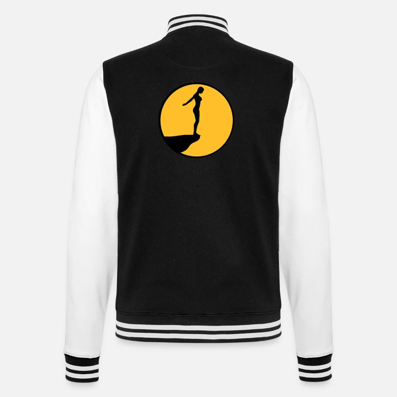 Von Klippe springen - College-Sweatjacke - Schwarz/Weiß