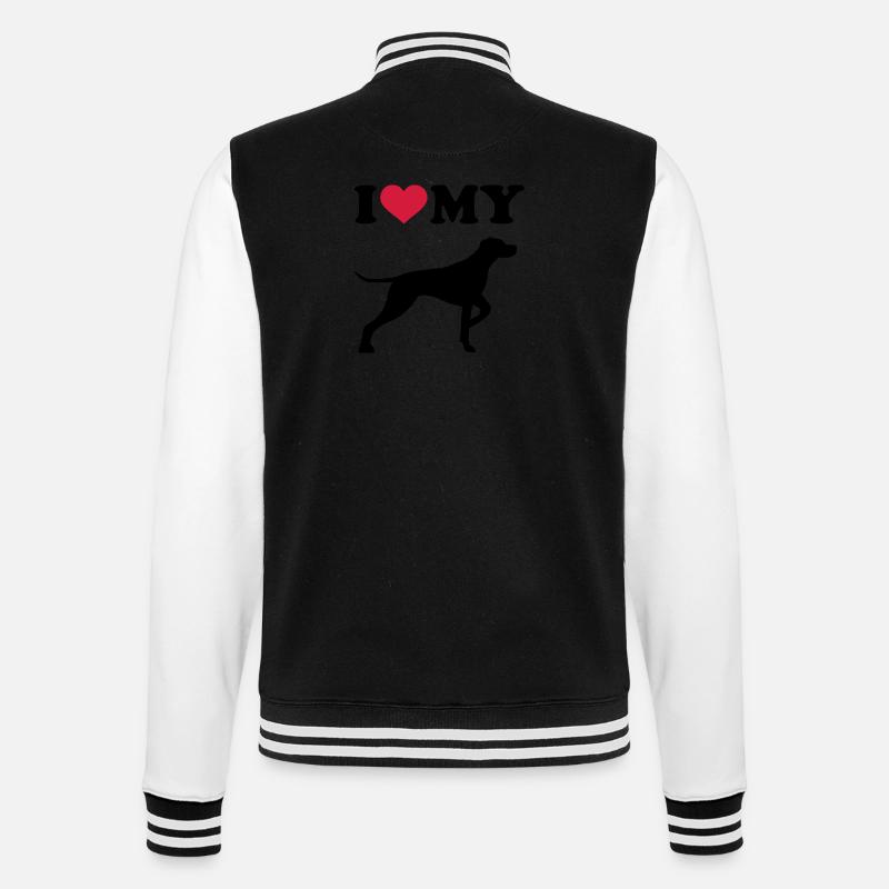 German Shorthaired Pointer - College Sweat Jacket - black/white