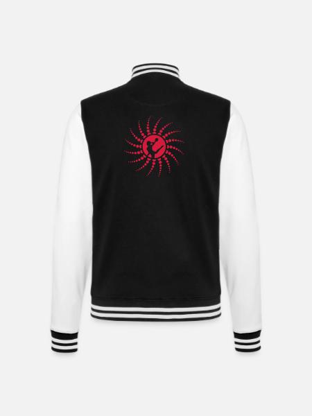Handballerin Punkte Spirale2 dunkel - College-Sweatjacke - Schwarz/Weiß
