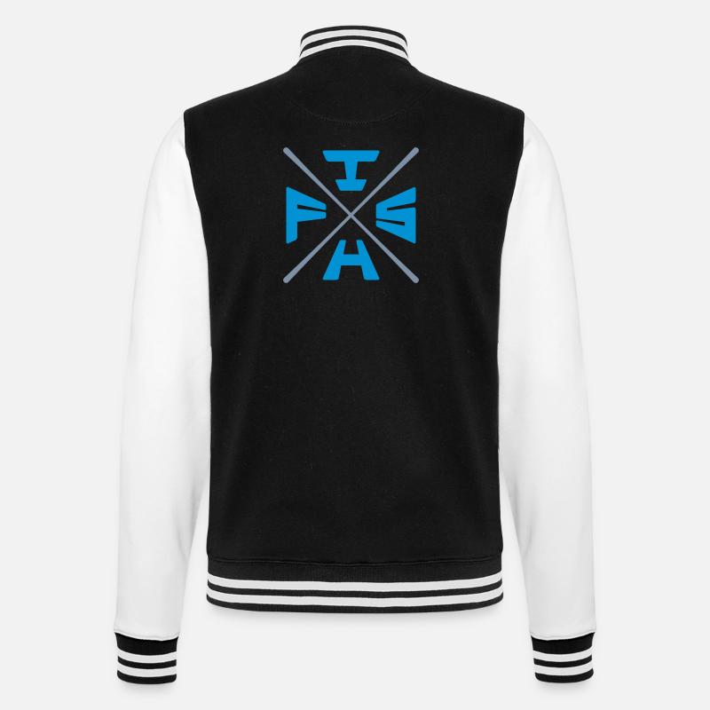 Cross Fish Logo - College Sweat Jacket - black/white