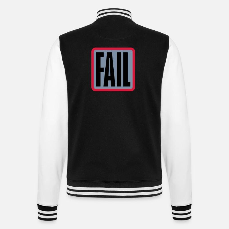 Button Fail Logo - College Sweat Jacket - black/white