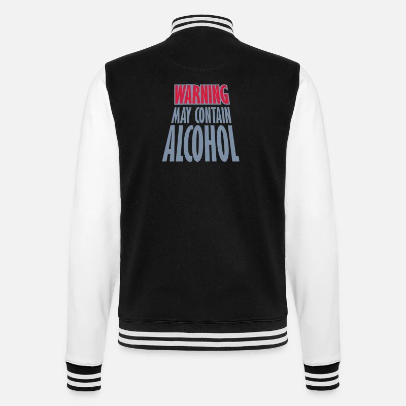 Avertissement peut contenir de l’alcool - Veste Teddy - noir/blanc