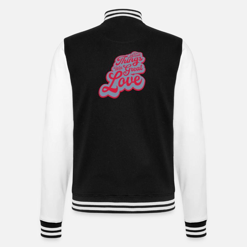 Zitat do small things - College-Sweatjacke - Schwarz/Weiß