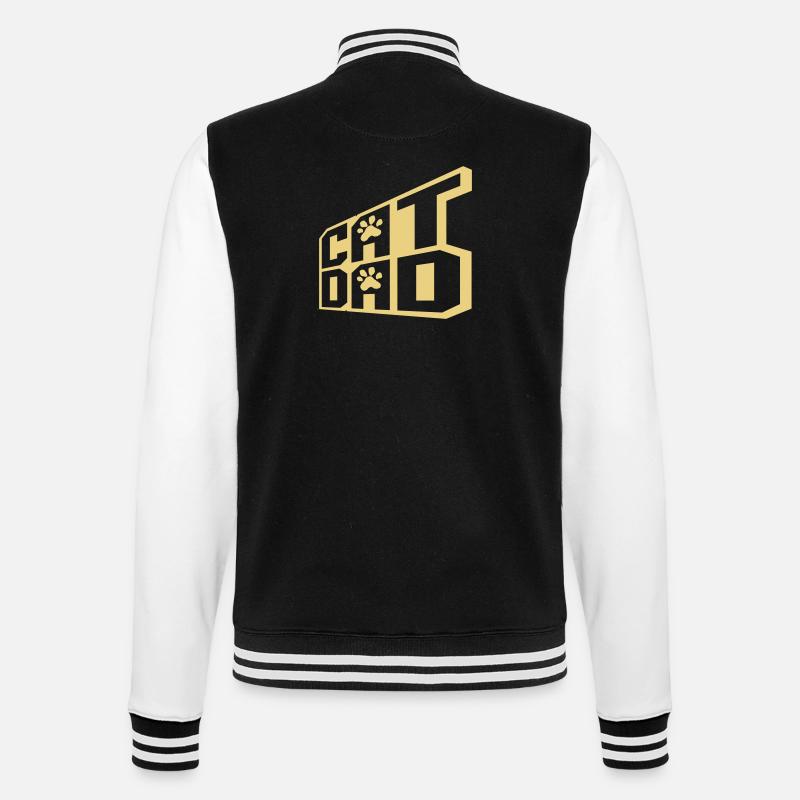 Cat Dad Logo Design - College Sweat Jacket - black/white