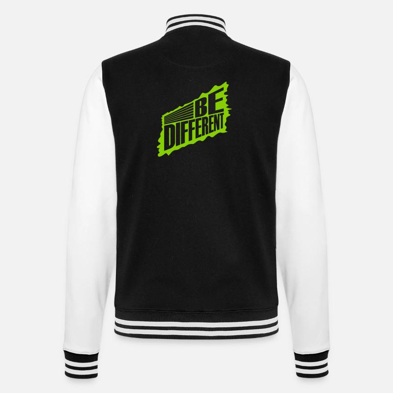 Be different Logo Design - College-Sweatjacke - Schwarz/Weiß