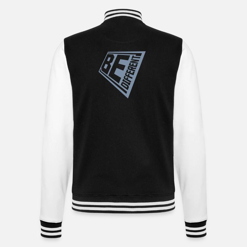 Be different Logo Design - College Sweat Jacket - black/white